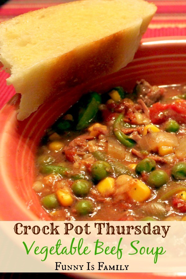 This Crockpot Vegetable Beef Soup recipe is an easy dinner idea, and a delicious way to eat your veggies! 