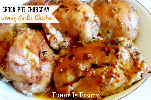 This Crockpot Honey Garlic Chicken is a quick and easy dinner idea your family will love! It's one of our favorite slow cooker chicken recipes!