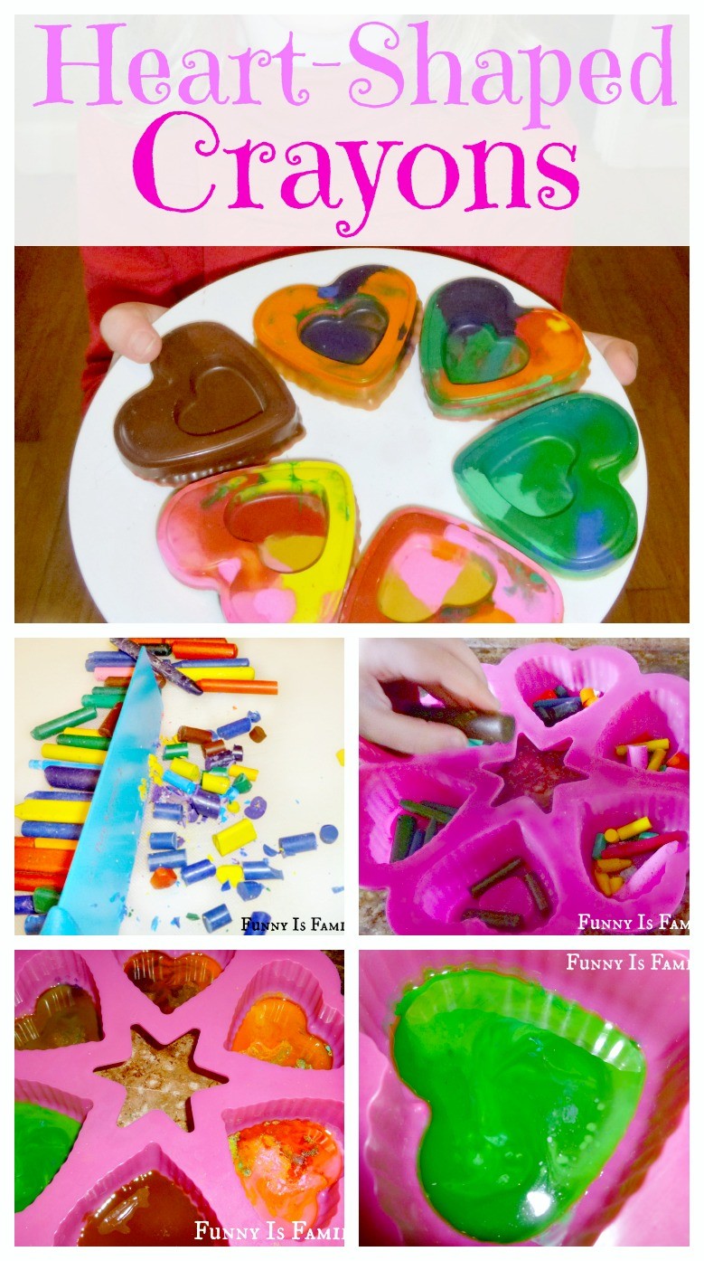 These heart-shaped crayons are easy to make and are a fun Valentine's Day gift idea!