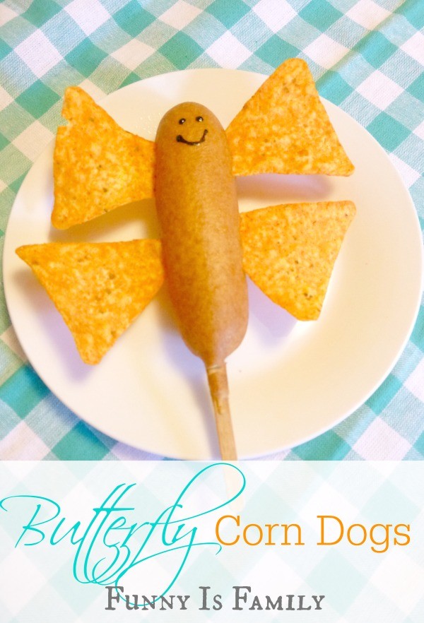 Kids go crazy for these fun Butterfly Corn Dogs! This simple and easy treat is perfect for butterfly birthday parties or just a cute dinner idea!