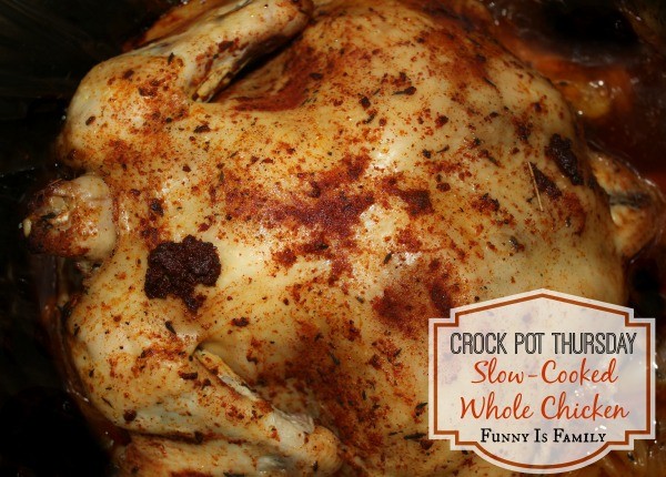 A healthy and delicious slow cooked whole chicken the entire family will love!