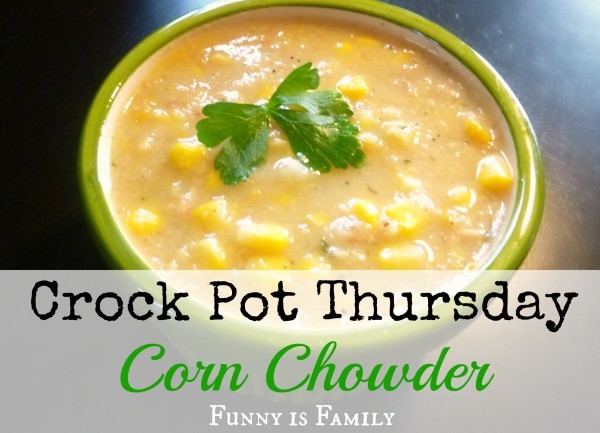 This Crockpot Corn Chowder is a delicious and hearty soup you'll love! Try this quick and easy dinner idea today!
