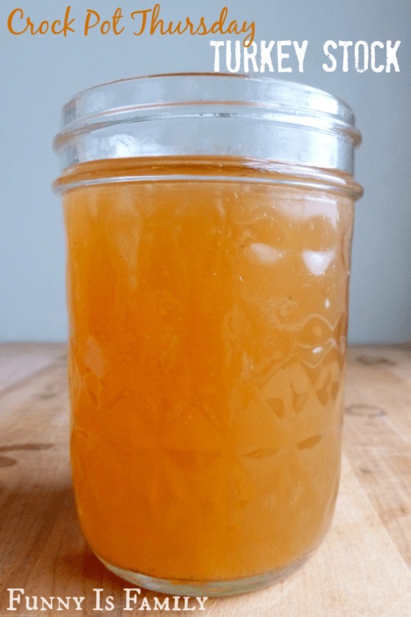 This Crockpot Turkey or Chicken Stock will make your house smell incredible! Use your leftover turkey or chicken to make stock that freezes beautifully and can be used in soups, or for tons of other recipes!