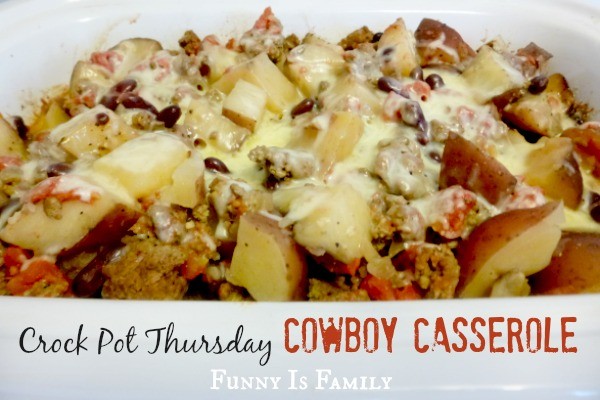 This Crockpot Cowboy Casserole is a hearty and family-friendly crockpot meal. My husband loved this slow cooker recipe!