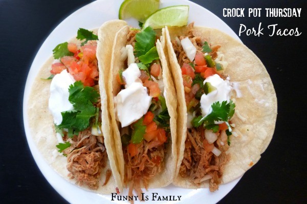 The shredded meat for these Crockpot Pork Tacos is also excellent on salads, nachos, and with rice! If you're looking for quick, easy, and versatile dinner recipes, this is for you!