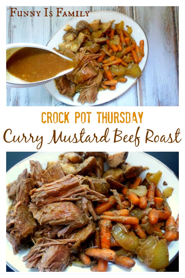 This Crockpot Curry Mustard Beef Roast recipe is a delicious twist on traditional pot roast that you're going to love! Check out this quick and easy one pot dinner idea soon!